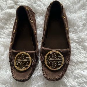 Tory Burch suede driving shoes moccasins EUC